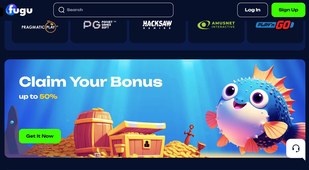 Fugu Casino balance screen with 100 Book of Ra Deluxe spins after FSBONUS100